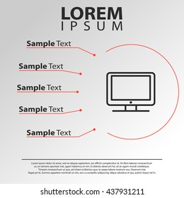 tv icon. tv infographics template