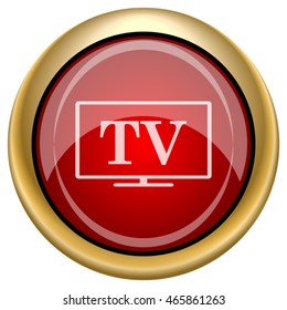 TV icon. Internet button on white background. EPS10 vector.