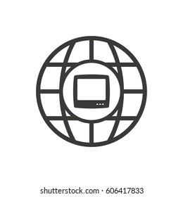 TV icon, isolated. Flat design.