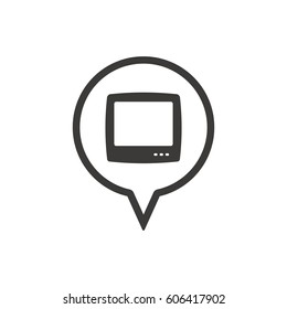 TV icon, isolated. Flat design.