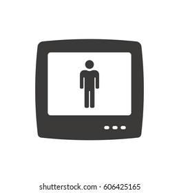 TV icon, isolated. Flat design.