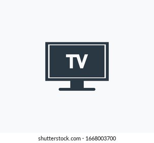 Tv icon isolated on clean background. Tv icon concept drawing icon in modern style. Vector illustration for your web mobile logo app UI design.