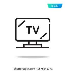 TV-Symbol einzeln auf weißem Hintergrund.