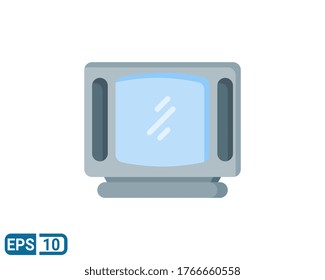 tv icon isolated on white background. vector illustration in flat style. Editable color. EPS 10