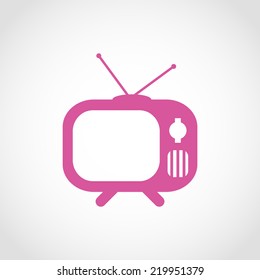 TV Icon Isolated on White Background