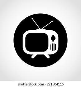 TV Icon Isolated on White Background