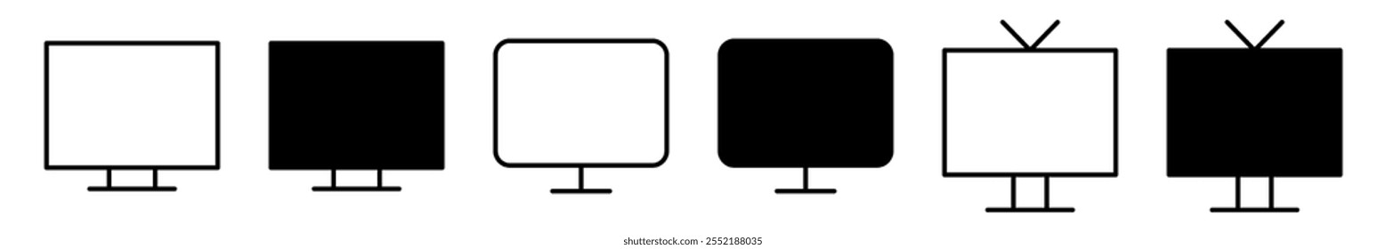 Icono de la TV, LCD, Vector del icono de la televisión.  Símbolo televisivo para su diseño del Sitio web, logotipo, App, UI. EPS 10