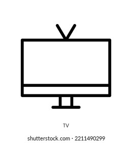 tv icon. Line Art Style Design Isolated On White Background