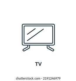 Icono de televisión. Icono de línea simple de tv para plantillas, diseño web e infografías
