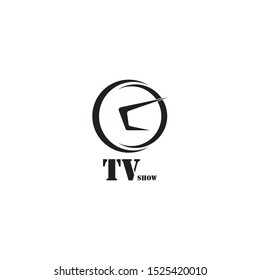 tv icon logo design template

