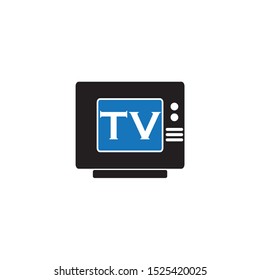 tv icon logo design template
