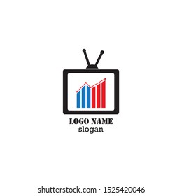 tv icon logo design template
