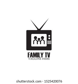 tv icon logo design template
