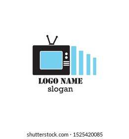 tv icon logo design template
