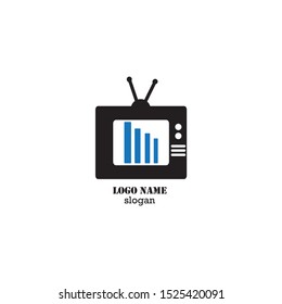 tv icon logo design template
