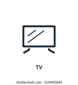Tv icon. Monochrome simple Tv icon for templates, web design and infographics
