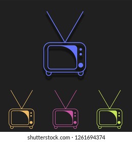 TV icon in multi color. Simple outline vector of media set icons for UI and UX, website or mobile application