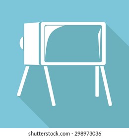 TV icon on long shadow