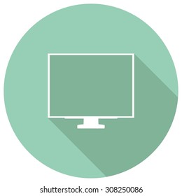 TV icon on long shadow
