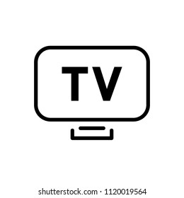 tv icon on white background. simple flat vector icon