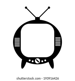 TV icon on white background - vector illustration.