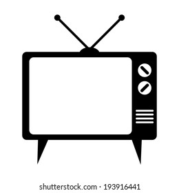 TV icon on white background - vector illustration.