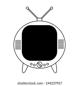 TV icon on white background - vector illustration.