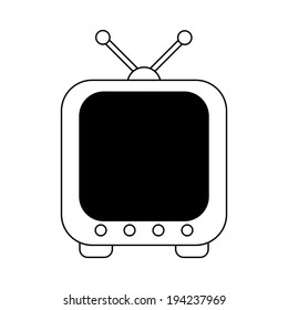 TV icon on white background - vector illustration.