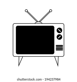 TV icon on white background - vector illustration.