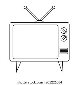 TV icon on white background - vector illustration.
