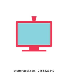 Tv icon on white background. Vector illustration in trendy flat style