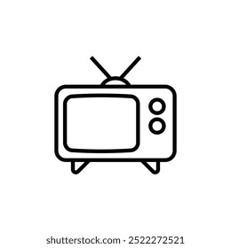 Ilustración de diseño de Vector de contorno de icono de TV aislado fondo blanco