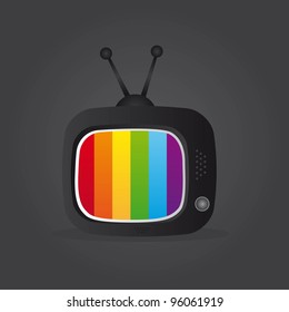 tv icon over gray background. vector illustration