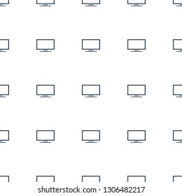 TV icon pattern seamless white background. Editable filled TV icon. TV icon pattern for web and mobile.