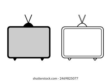 TV icon. Retro television symbol. Chat speech bubble, chart and presentation signs. Show and entertainment symbol. Vector illustration. Eps file 149.