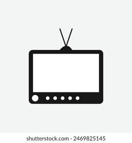 TV icon. Retro television symbol. Chat speech bubble, chart and presentation signs. Show and entertainment symbol. Vector illustration. Eps file 145.