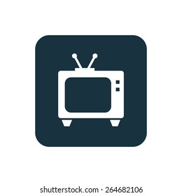 tv icon Rounded squares button, on white background 