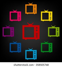 TV icon set