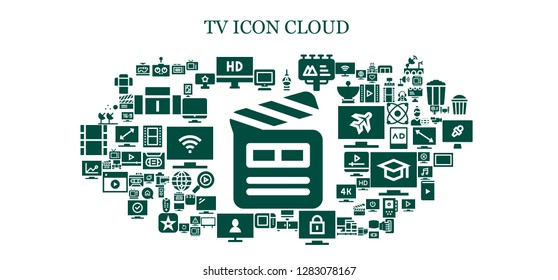  tv icon set. 93 filled tv icons. Simple modern icons about  - Clapperboard, Tv, Remote control, Hd, Fernsehturm berlin, Billboard, Television, Microwave oven, Satellite dish