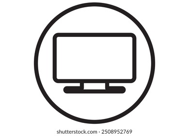 TV Icon Set. Contains such Icons as Monitor, Full HD, LCD, LED, 4K, HD and more. Expanded Stroke