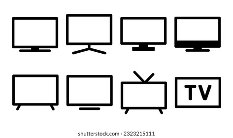 Tv icon set illustration. television sign and symbol