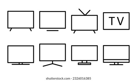 Tv icon set illustration. television sign and symbol