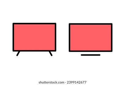 Tv icon set illustration. television sign and symbol