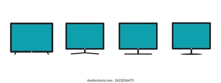 Tv icon set illustration. television sign and symbol. Tv vector icon with white background. Part of a big icon set family.