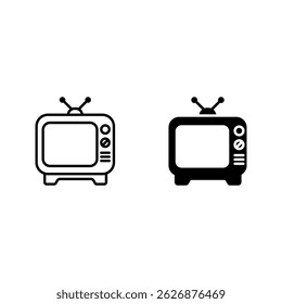 Icono de TV conjunto de ilustración Vector de color editable sobre fondo blanco
