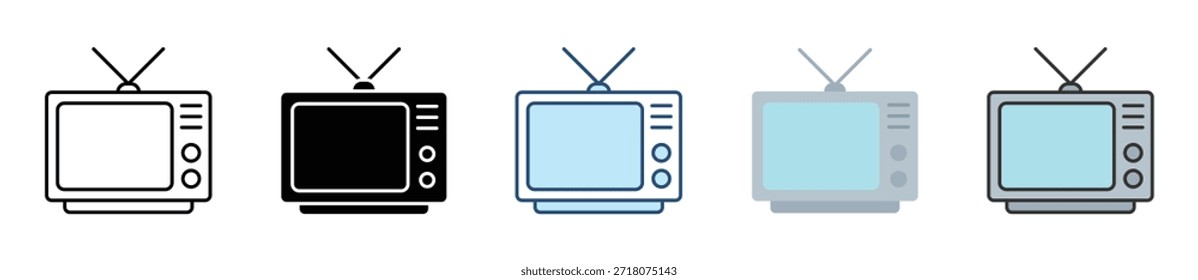 FernsehsymbolSammlung mehrerer Stile festlegen