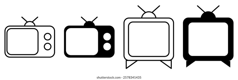 TV Icon Set. TV Symbol. Simple flat icon illustration of TV. TV logo vector icon.