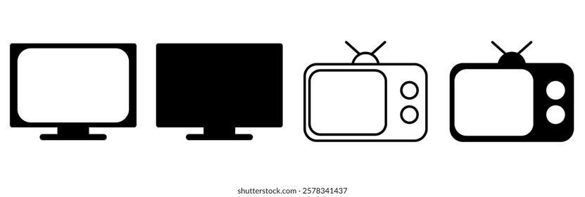 TV Icon Set. TV Symbol. Simple flat icon illustration of TV. TV logo vector icon.
