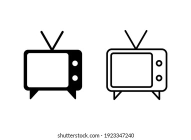 Juego de iconos de televisión. vector de icono de televisión