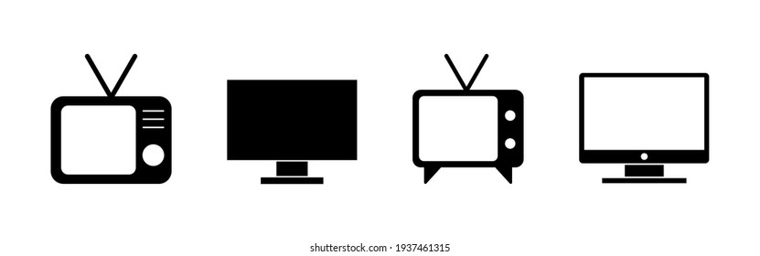 Tv icon set. television icon vector